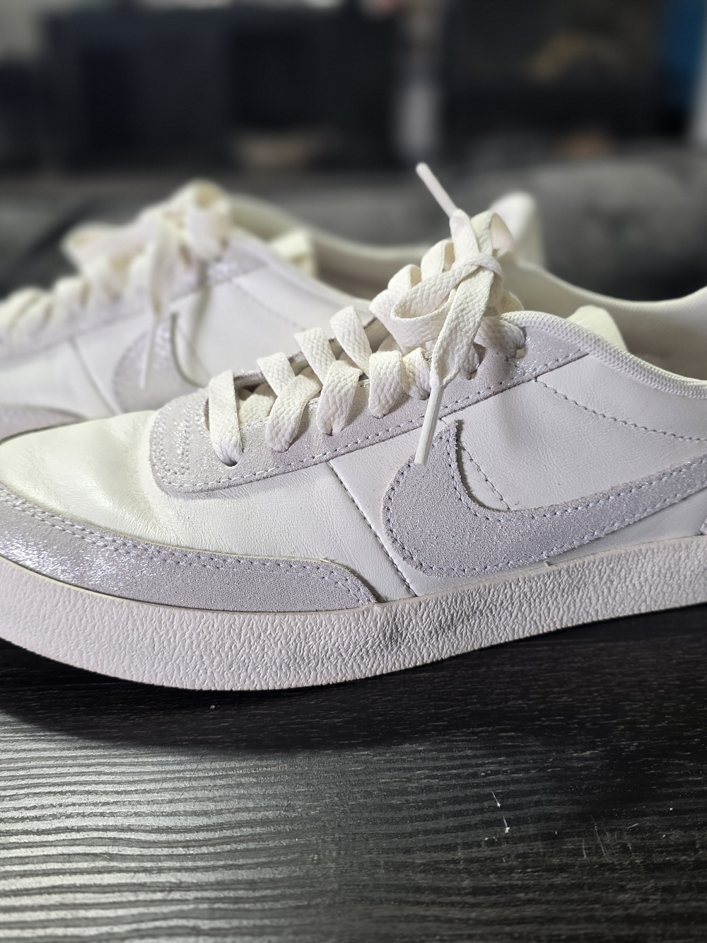Nike White Suede & Leather Sneakers